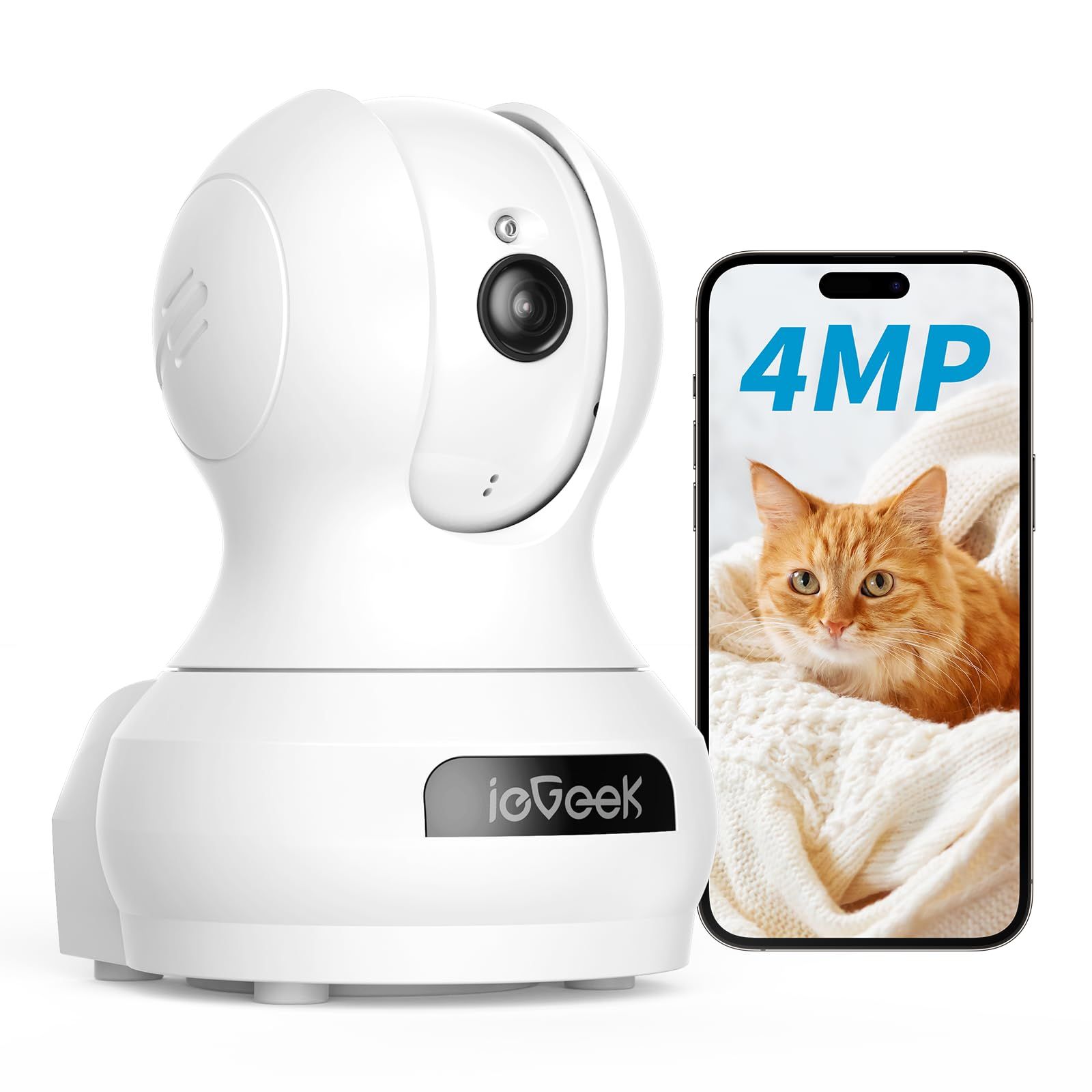 【 ペットカメラ 400万画素 2.4GHz/5GHzi対応】ieGeek 見守りカメラ 360°PTZ機能 超広角 自動追尾 遠隔操作 24時間録画 双方向会話 Alexa対応 人体/音声/モーション検知 赤外線暗視 警報通知 家族共有 室 2654af45