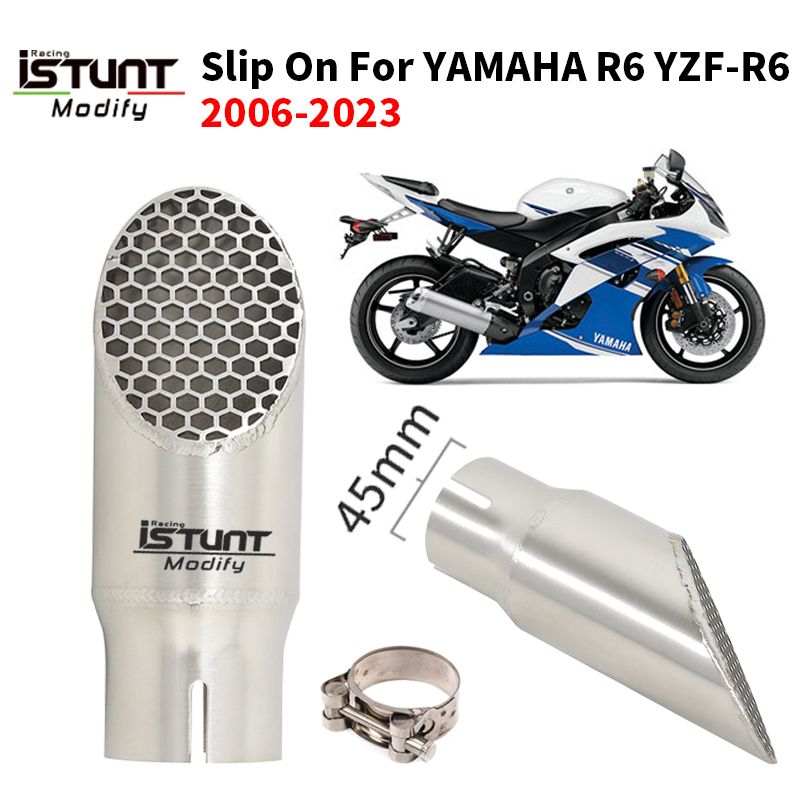 ヤマハ R6 YZF-R6 2006-2023 用 二輪車エキゾーストサイレンサー ミニシステム 45mm