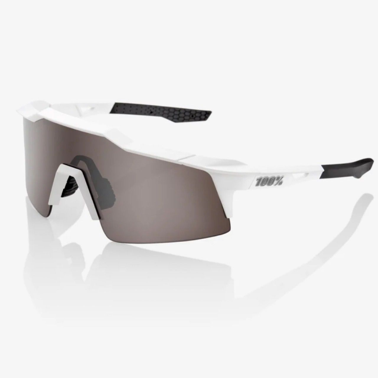 100%/ワンハンドレッド　SPEEDCRAFT® SL Matte White HiPER® Silver Mirror Lens　ミラーレンズ スポーツサングラス 野球 ロードバイク