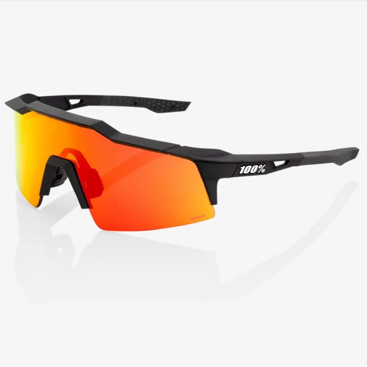 100%/ワンハンドレッド　SPEEDCRAFT® SL Soft Tact Black HiPER® Red Multilayer Mirror Lens　ミラーレンズ スポーツサングラス 野球 ロードバイク