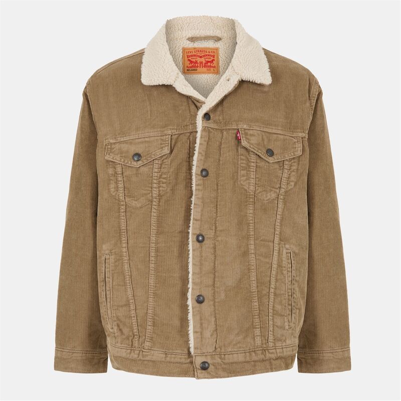リーバイス メンズ アウター ジャケット・ブルゾン リラックスフィット Levis Relaxed Fit Sherpa Trkr Timber Timber Wolf