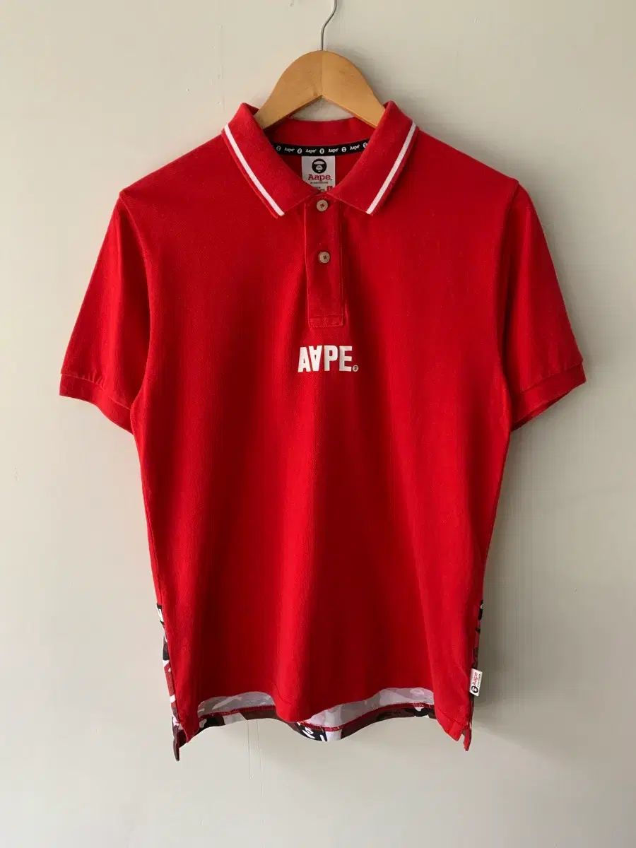 エイプ レッド カモフラ 半袖 カラーTシャツ