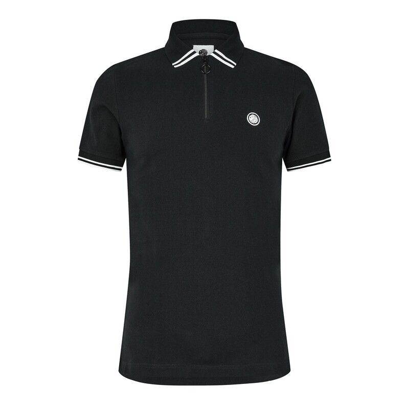 プレティグリーン メンズ トップス ポロシャツ Pretty Green PG Mountfield Zip Po Sn44 Black ブラック