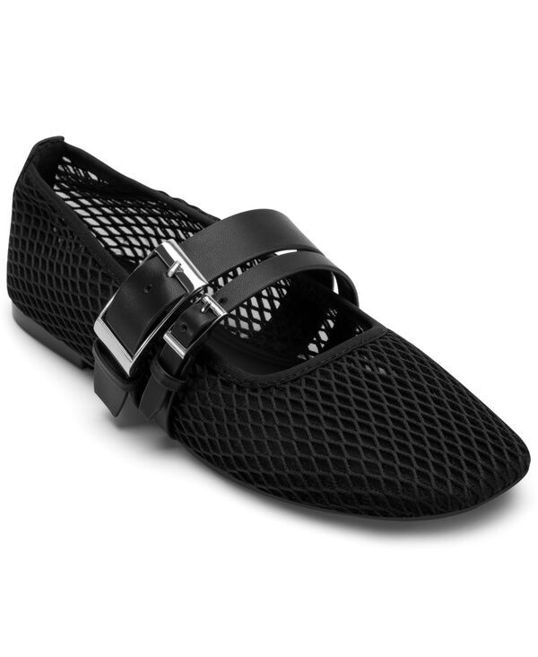 ダナ キャラン ニューヨーク レディース シューズ パンプス メッシュ DKNY Womens Dade Mesh Buckle Ballet Flats Black ブラック