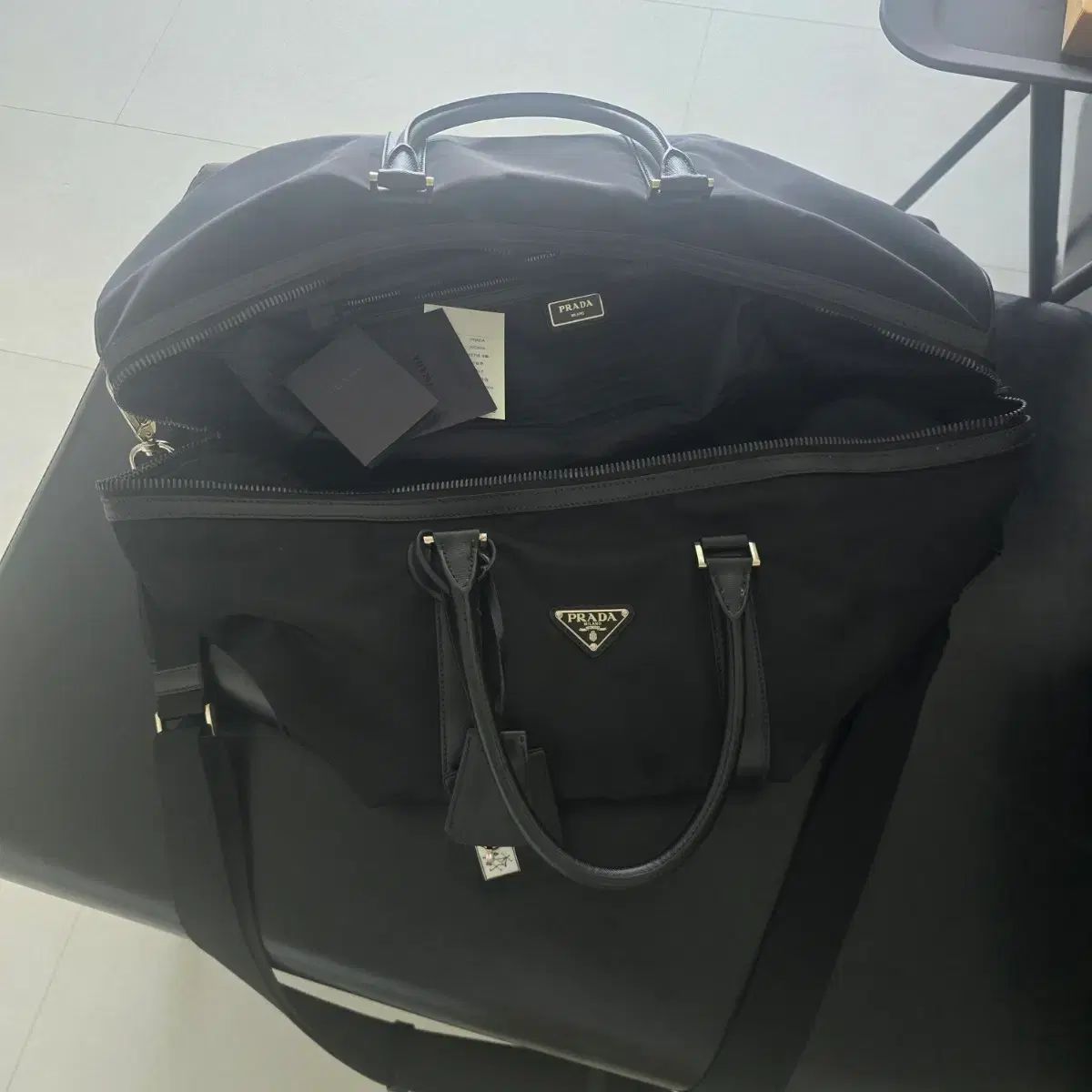 PRADA プラダ ブラック ナイロン ダブルバッグ