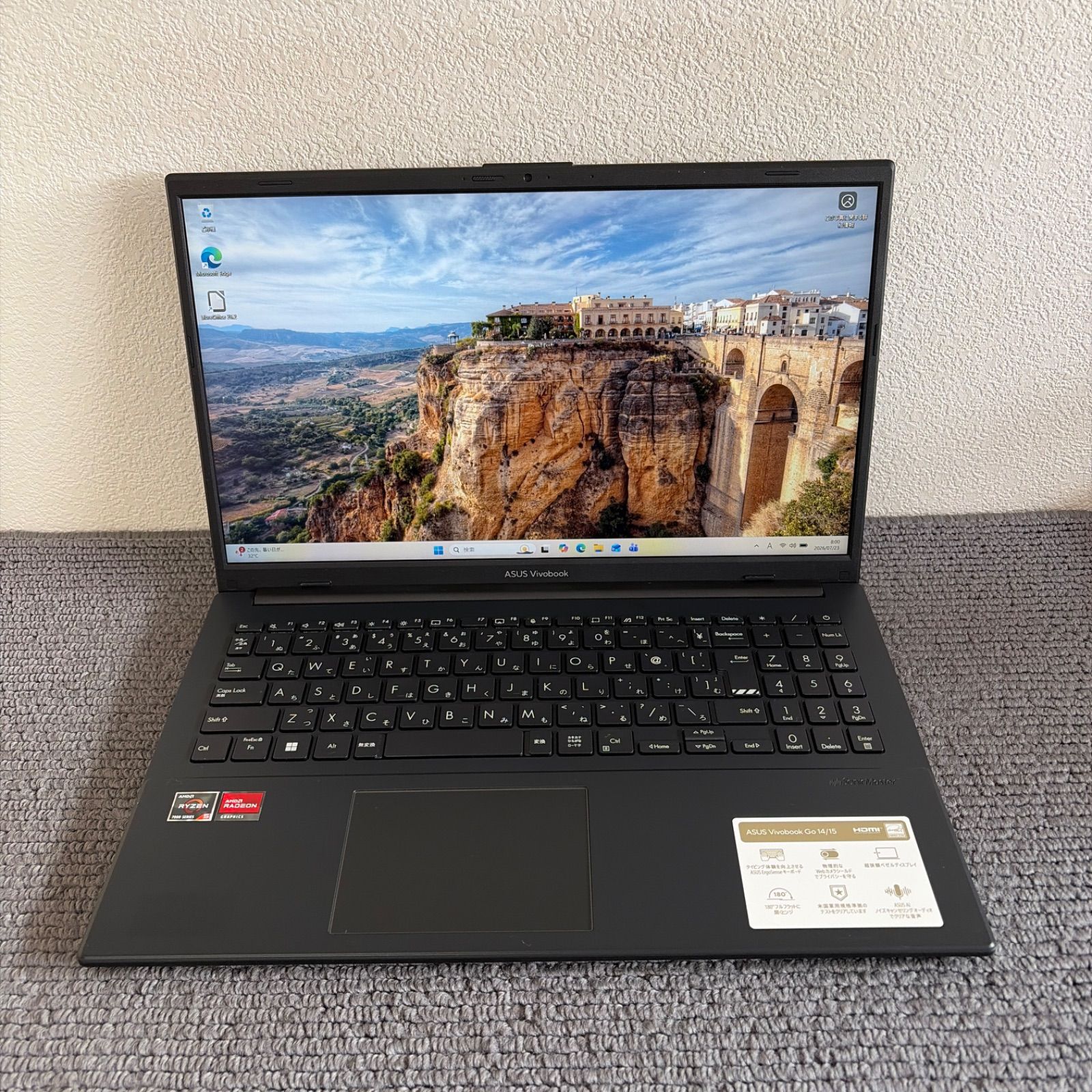 ノートパソコン　ASUS Ryzen5 7520U ASUS Vivobook Go Ryzen5 7520U SSD512GB Win11 - メルカリ