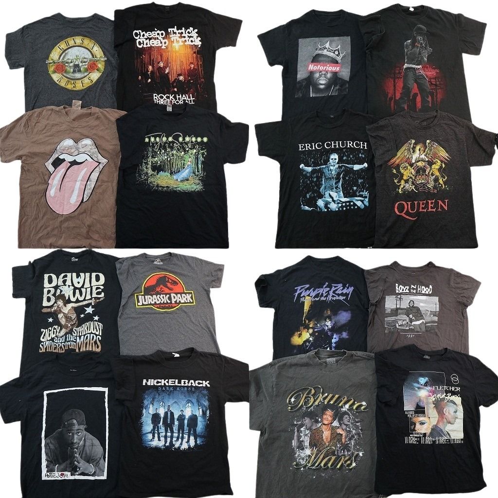 古着卸 まとめ売り 音楽・バンド Tシャツ 16枚セット ( メンズ M ) ノートリアス クイーン ボーイズンザフット 中古 古着 NF7972