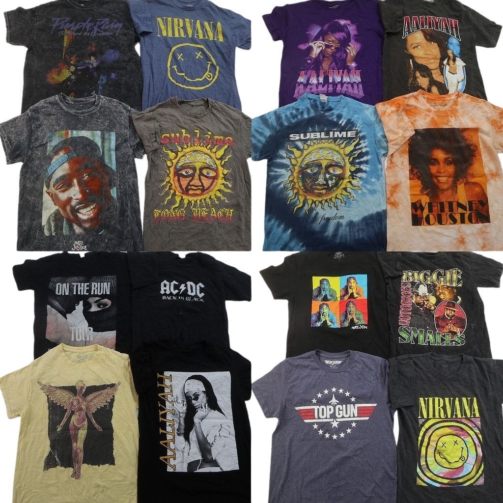 古着卸 まとめ売り 音楽・バンド Tシャツ 16枚セット ( メンズ S ) ニルヴァーナ サブライム BIGGIE AC/DC アリーヤ 中古 古着 NF7981 18,461円