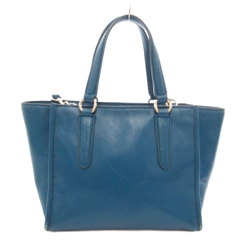 コーチ COACH ハンドバッグ ショルダーバッグ 2way 青 ブルー レザー