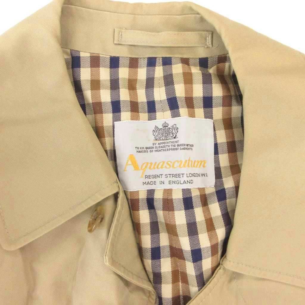 アクアスキュータム AQUASCUTUM ステンカラーコート 裏地チェック