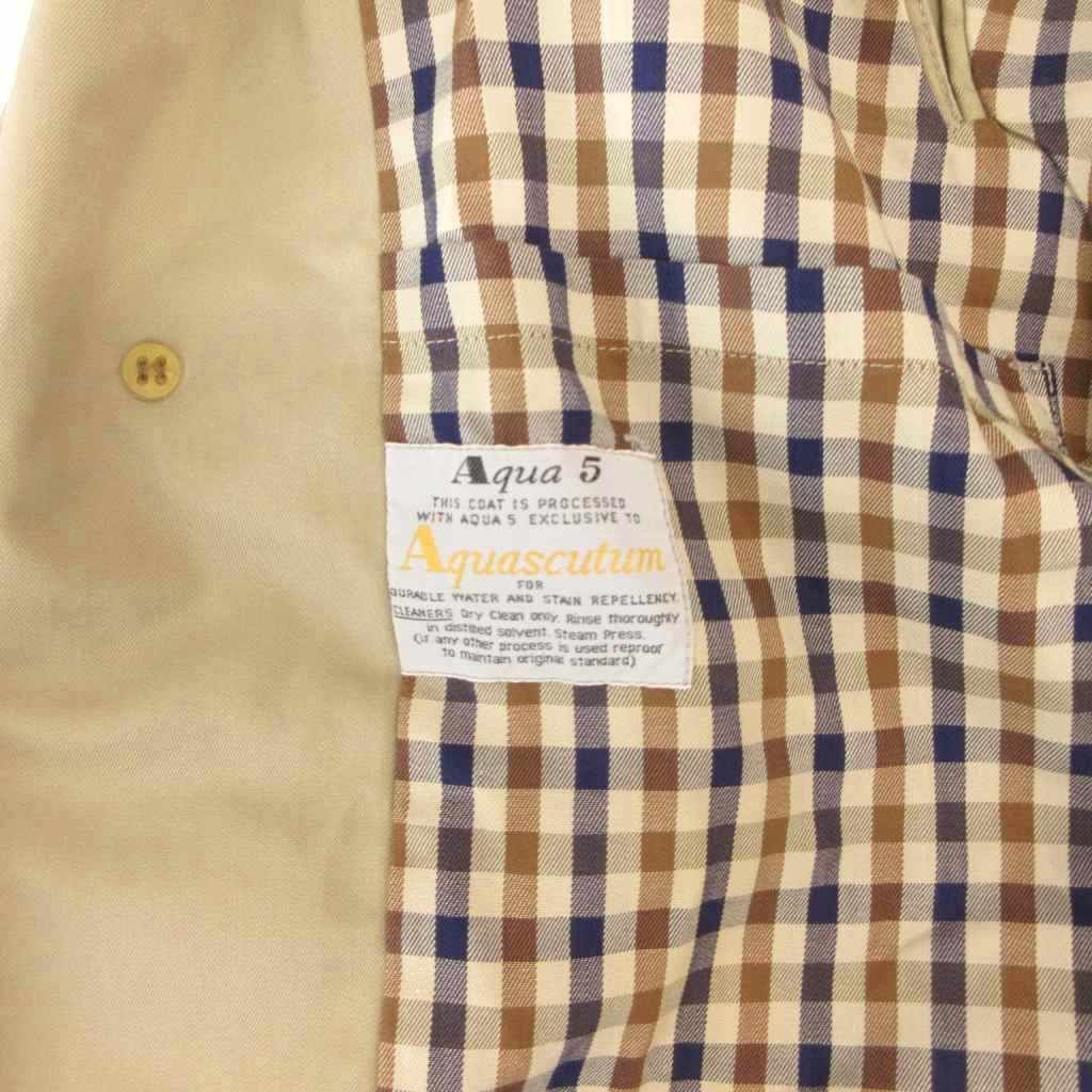 アクアスキュータム AQUASCUTUM ステンカラーコート 裏地チェック