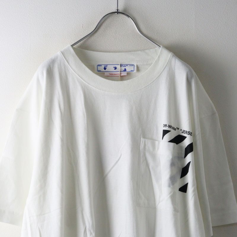 新品未使用 オフホワイト OFF-WHITE Diag-Stripe Pocket Slim S□S Tee