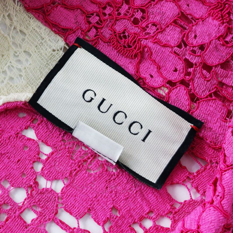 美品 グッチ GUCCI Lace Interlocking GG Patch Track Jacket 総レース
