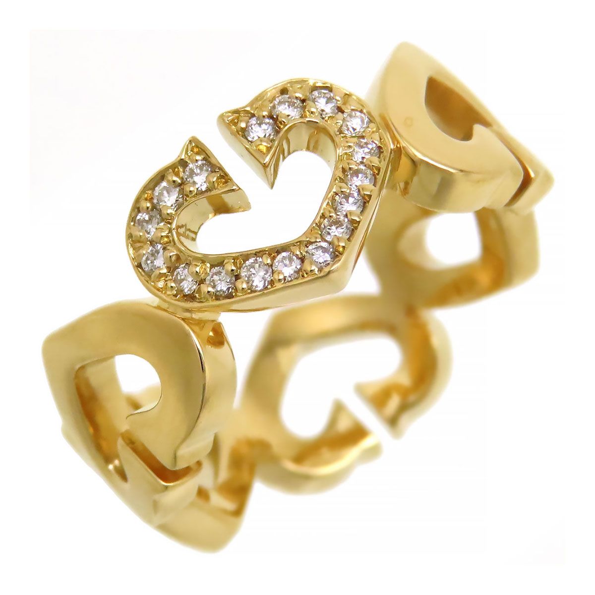 カルティエ Cハート ダイヤモンド リング #49 750 (K18YG) レディース CARTIER【中古】 【ジュエリー】