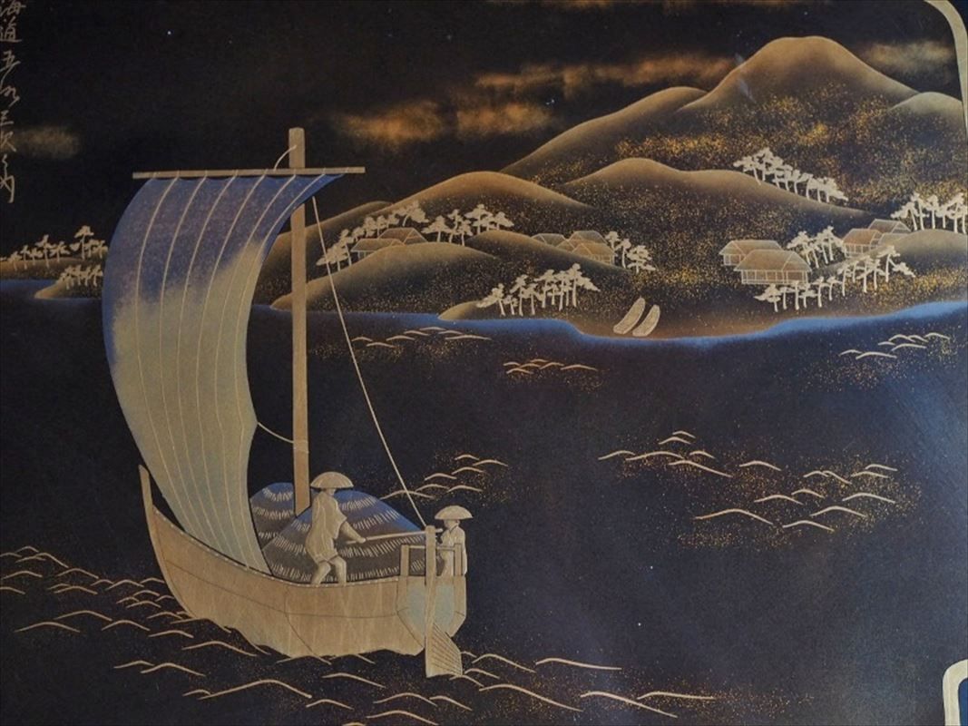 伝統工芸 輪島塗金彩蒔絵 座卓ローテーブル 【アウトレット品】 古録展