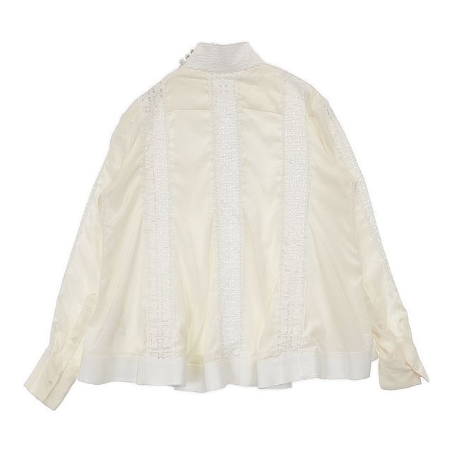 sacai luck ハイネック 15AWLU980 レース ブラウス シャツ オフ