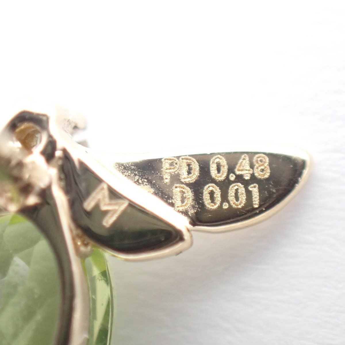 Bijou de M ビジュードM ミニミツバチ ピアス K10YG/ペリドット0.48ct