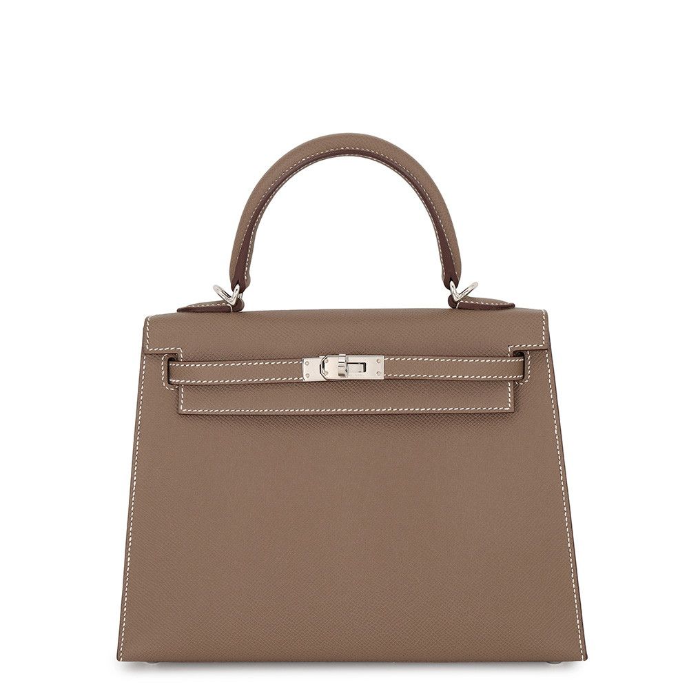 エルメス ハンドバッグ ケリー25 外縫い エトゥープ/シルバー金具 エプソン W刻印 HERMES 2wayバッグ 1,351,175円