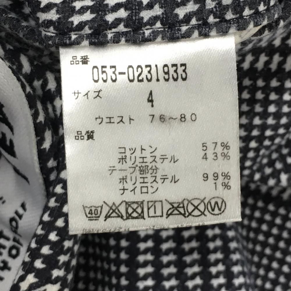 美品】パーリーゲイツ パンツ ダークネイビー×白 グレンチェック