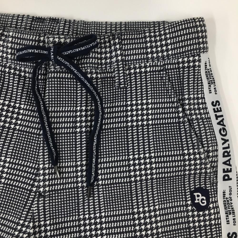 美品】パーリーゲイツ パンツ ダークネイビー×白 グレンチェック