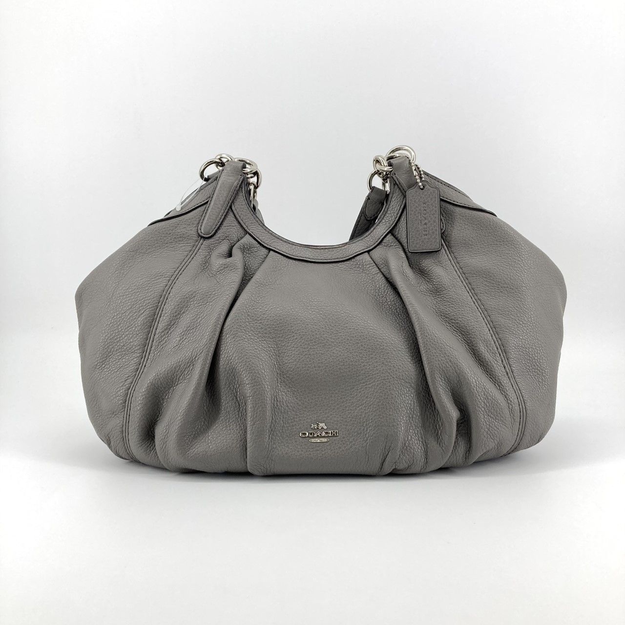 COACH（コーチ） ロゴトート レザー ショルダーバッグ F12155 ハンドバッグ グレー