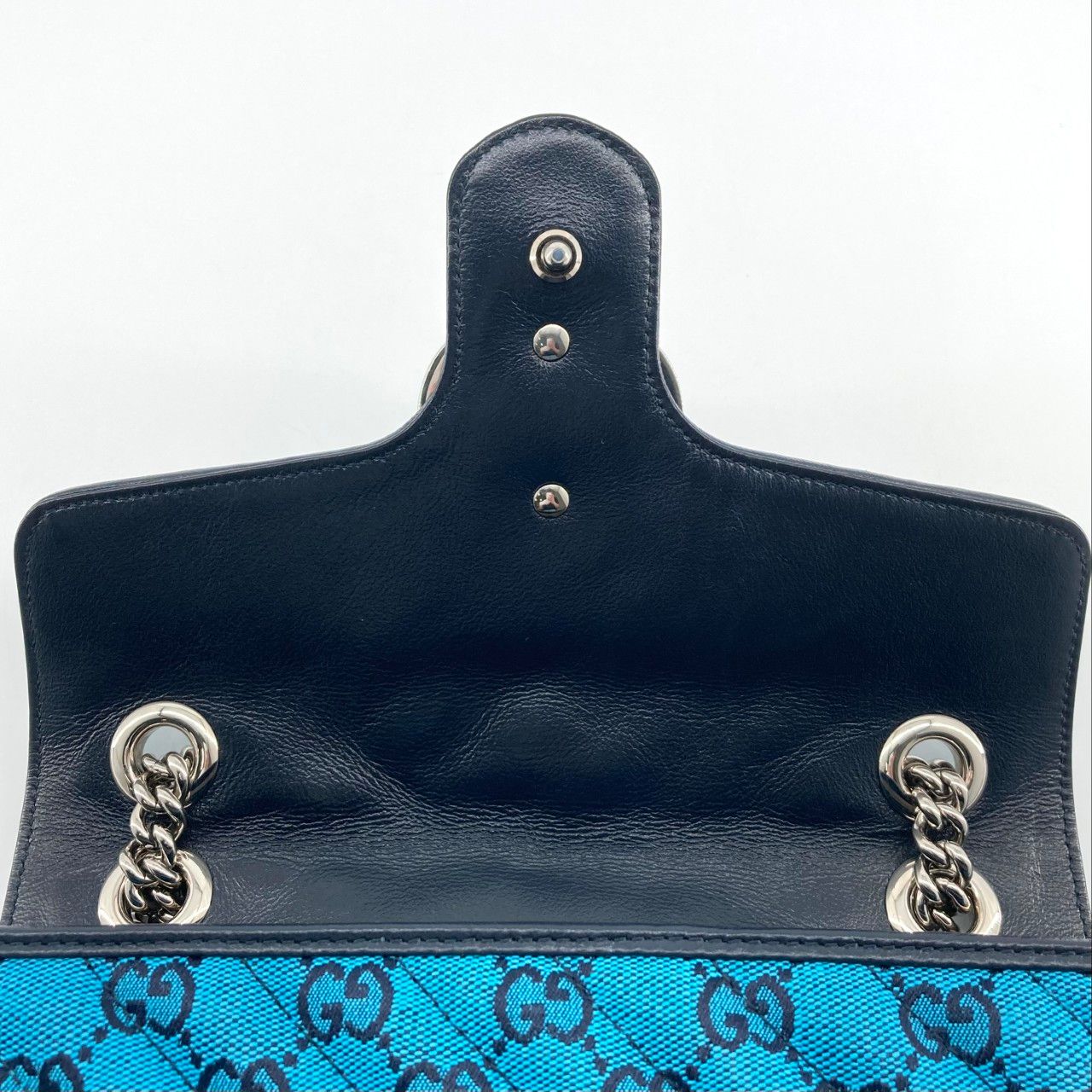 GUCCI(グッチ) GGマーモント ブルーキャンパス チェーンフラップ 443497 ショルダーバッグ ブルー GUCCI(グッチ) GGマーモント ブルーキャンパス チェーンフラップ 443497 ショルダーバッグ ブルー