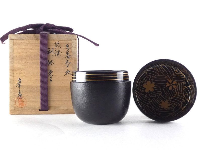 高橋峯房　八角棗　共箱　青貝　八卦文　　 美品　茶道具　茶入 高橋峯房「糸巻春秋 乾漆 利休棗」共箱 保証品 茶道具 /R982(tn8