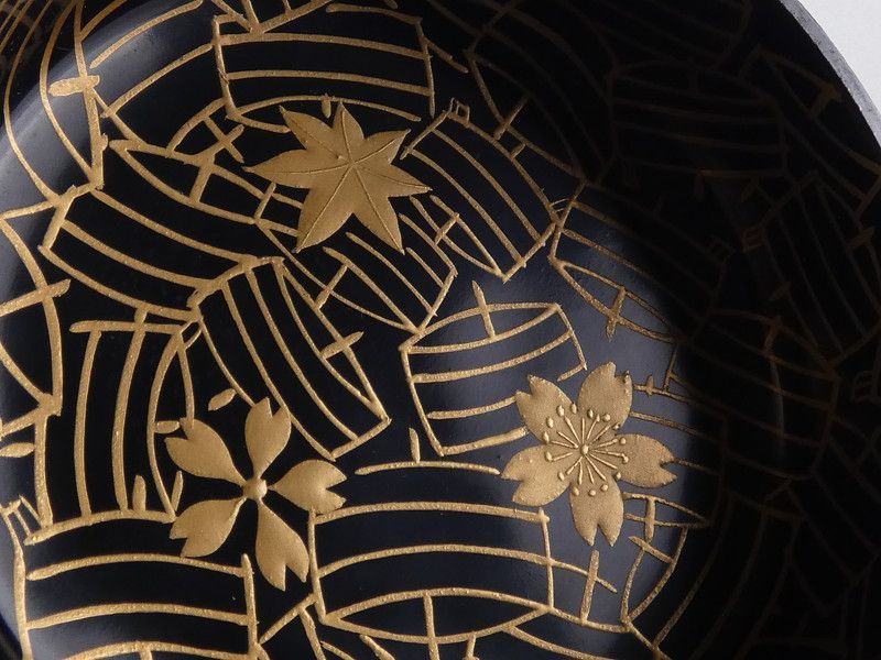 高橋峯房「糸巻春秋 乾漆 利休棗」共箱 保証品 茶道具 /R982(tn8