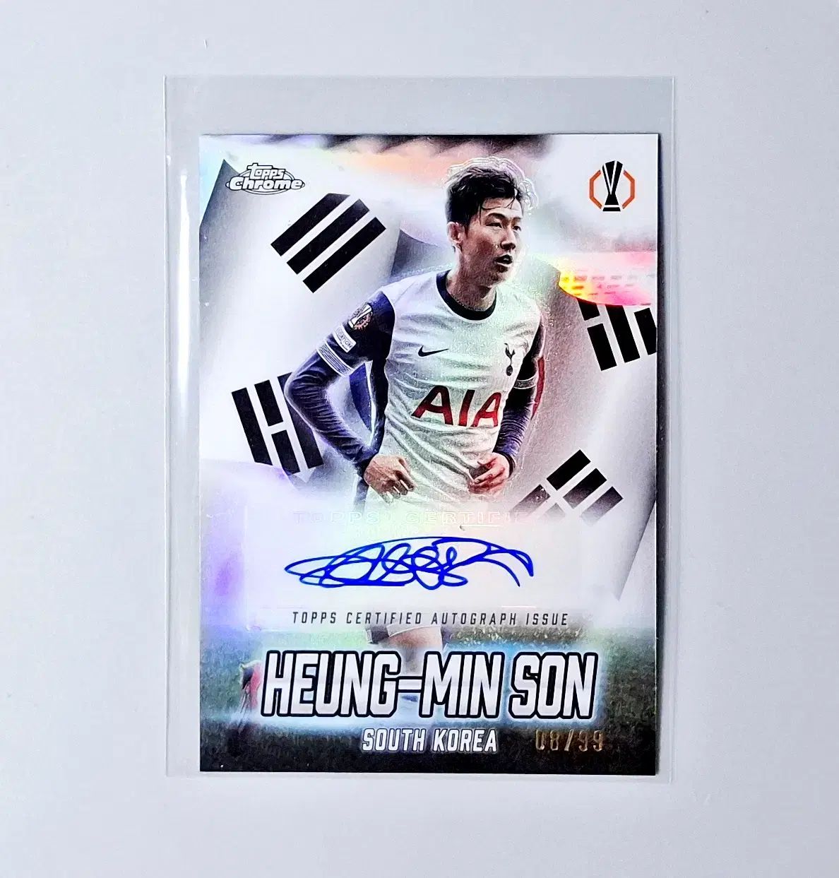 ソン・フンミン(SON HEUNGMIN) 太極旗 オート 99枚限定 サイン入りカード 2024-25 TOPPS トップス クロム UCC
