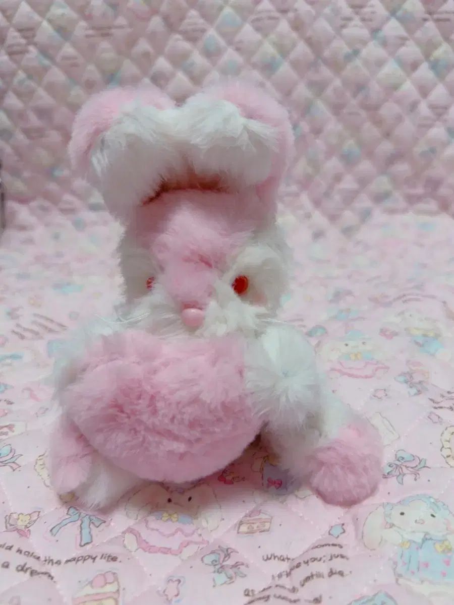 作家 ハンドメイド ハート ピンクうさぎ ぬいぐるみ