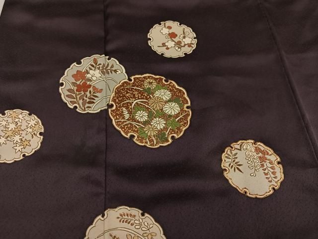 平和屋着物○訪問着 駒刺繍 雪輪草花文 金彩 正絹 逸品 AABL0728ph