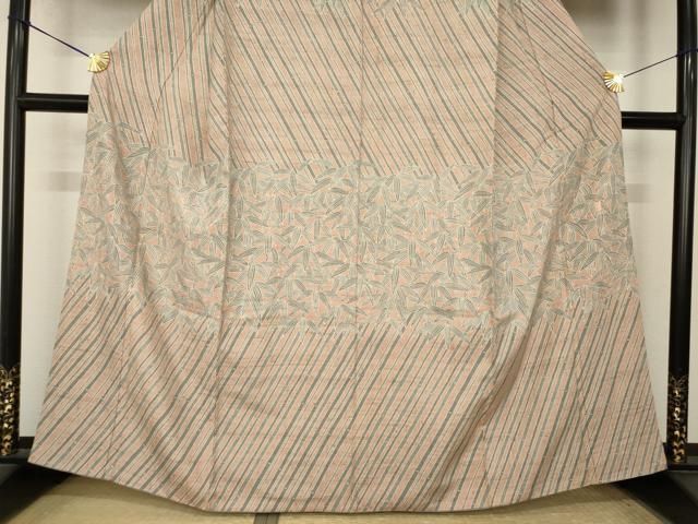 平和屋着物○二代目 川村久太郎 訪問着 生紬 笹竹文 正絹 逸品