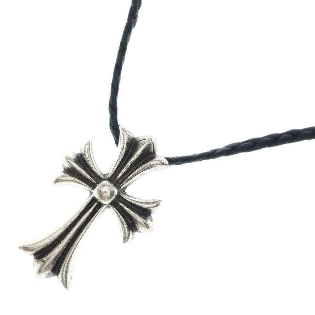 CHROME HEARTS (クロムハーツ) CH CRS SMLスモールCHクロス BC ボロチップブレイド ネックレス シルバー BCA220