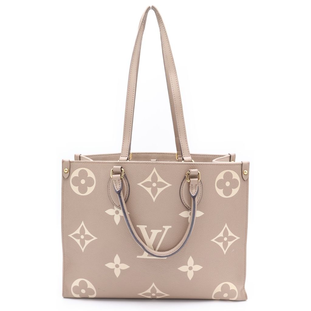 LOUIS VUITTON (ルイヴィトン) アンプラント オンザゴーMM ハンドバッグ ベージュ レザー M45494 ゴールド金具