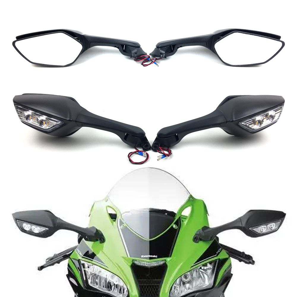 カワサキ ZX-10R 2011-2015 用 LEDターンライト付きミラー