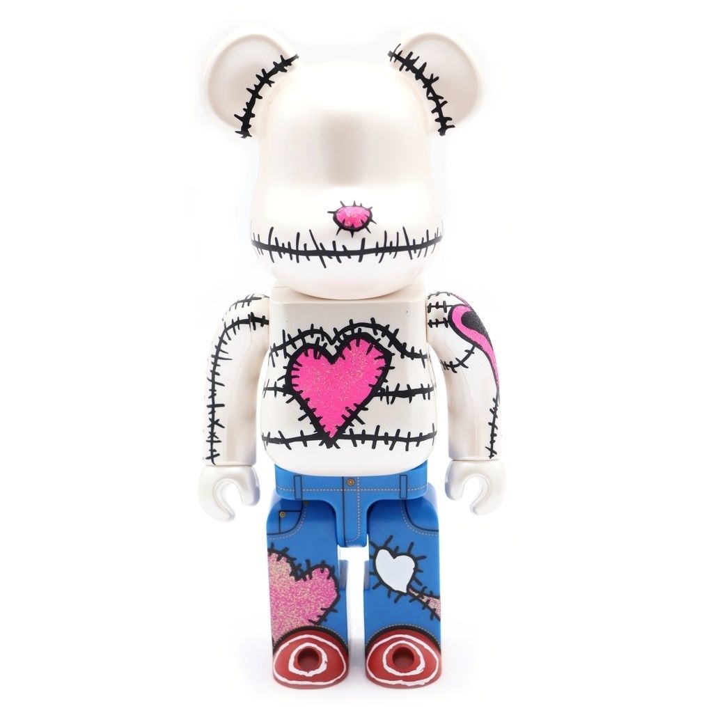 MEDICOM TOY (Medicom Toy) BE @RBRICK Levi's Store JEANS DESIGN CONTEST Lady's 400% Bearbrick Store Jeans Design Contest Ladies Figure Doll White/Pink