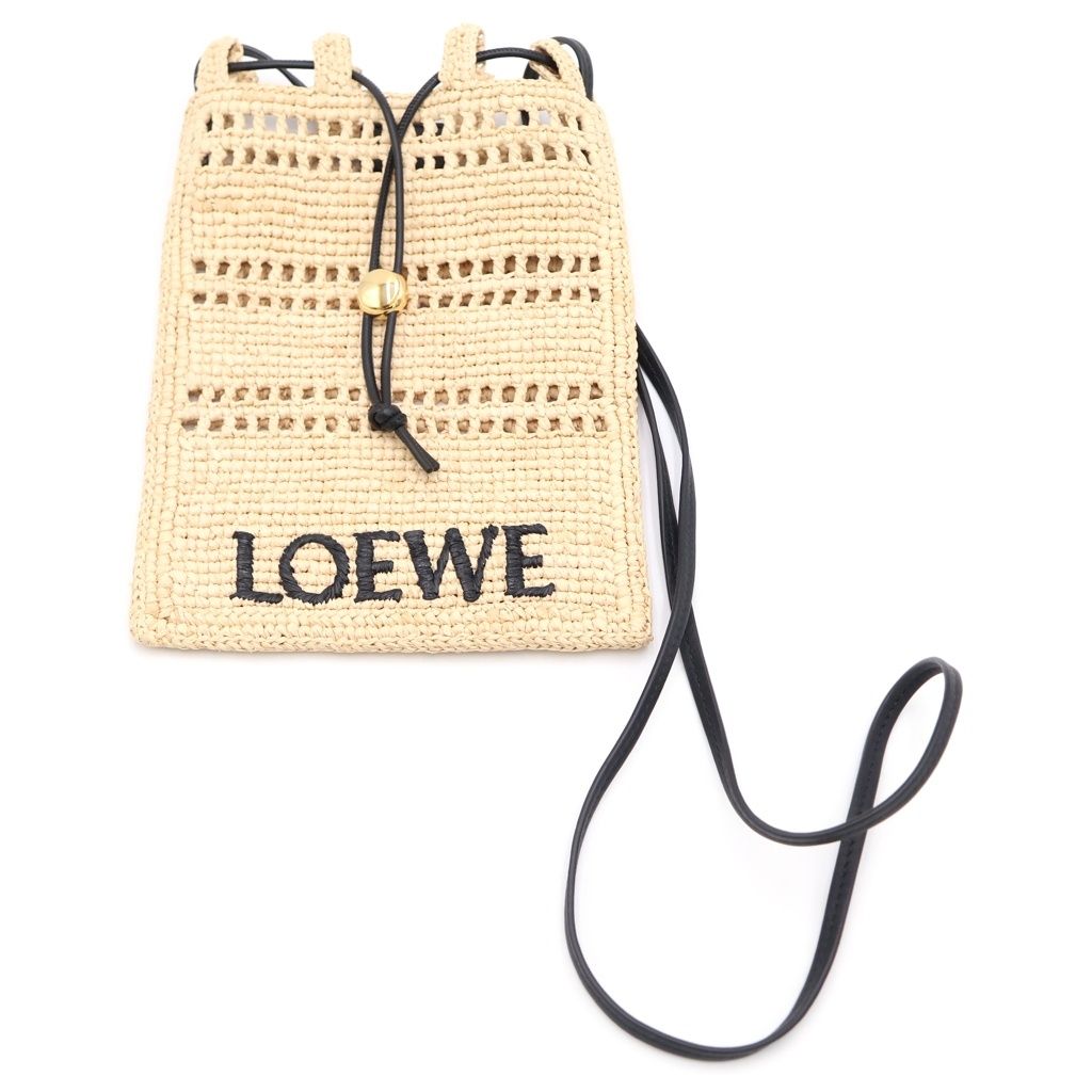 LOEWE (ロエベ) ラフィアドローストリングポケット アナグラム