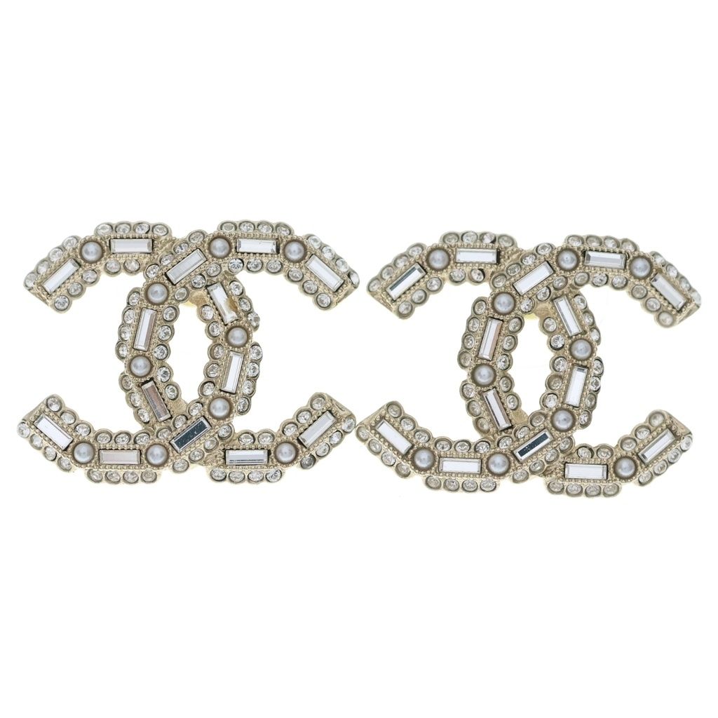CHANEL (シャネル) ココマーク ピアス ラインストーン フェイクパール