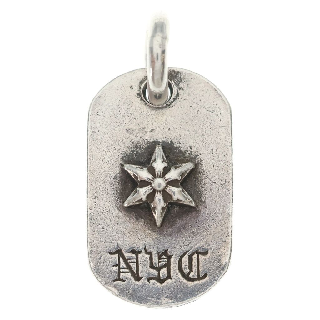 CHROME HEARTS (クロムハーツ) RAISED STAR DOGTAG NYC限定 レイズドスター ドッグタグ ペンダントトップ シルバー