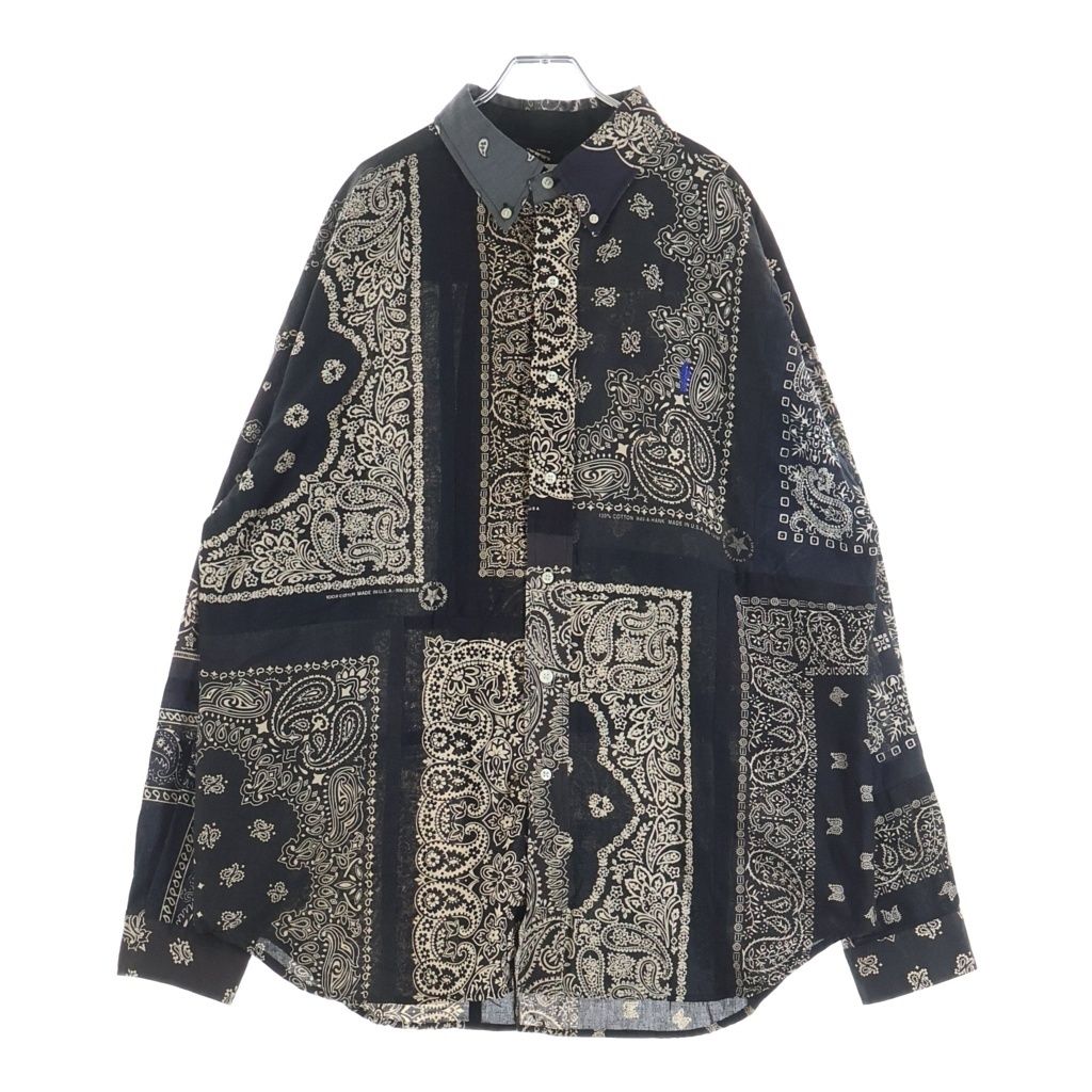 READY MADE レディメイド 21AW Over Size Shirt オーバーサイズ ペイズリー柄 長ブラック READY MADE (レディメイド) 21AW Over Size Shirt オーバーサイズ