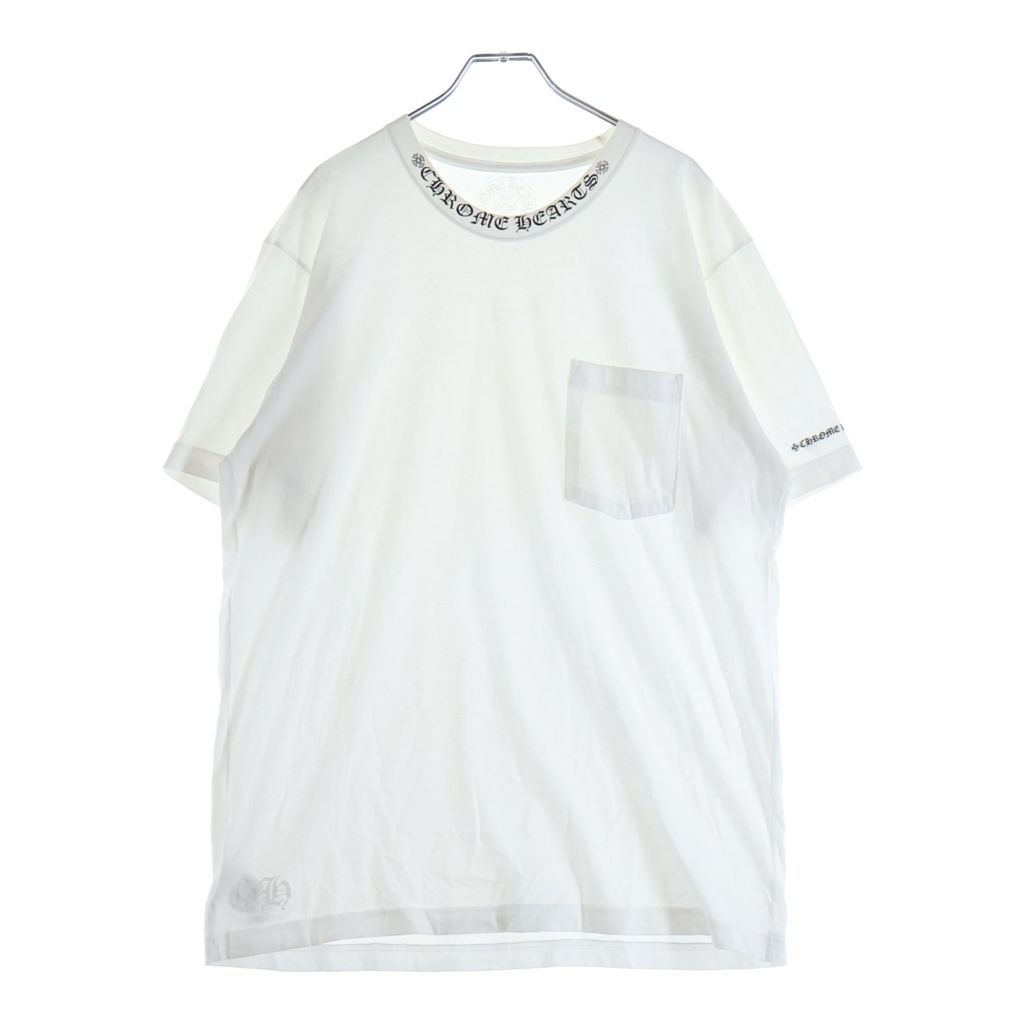 CHROME HEARTS クロムハーツ NECK LOGO クルーネック 美品 CHROME HEARTS (クロムハーツ) NECK LOGO TEE ネックロゴプリント