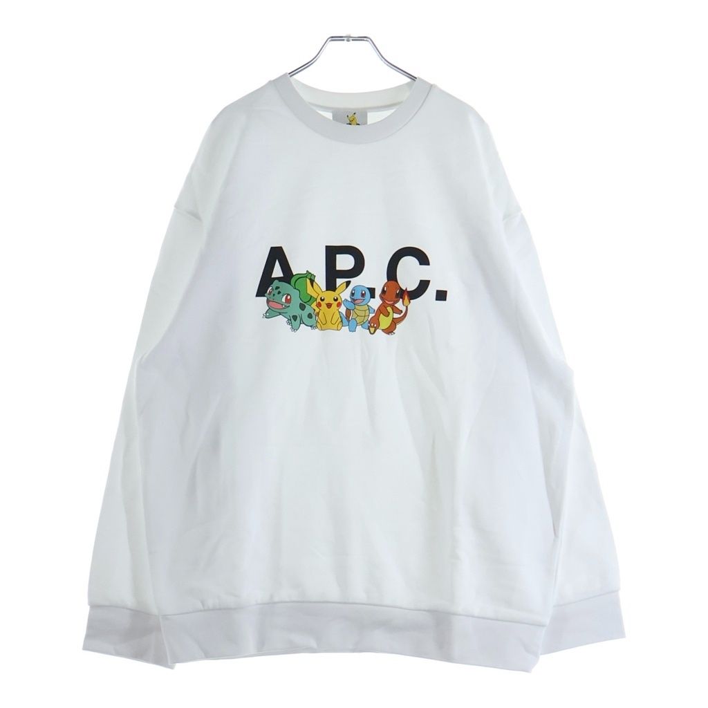 A.P.C. / アーペーセー | × Pokemon / ポケモン L/S CREWNECK SWEAT SHIRT / オーバー スウェット トレーナー | M | ホワイト | メンズ A.P.C (アーペーセー) ×POKEMON L/S CREWNECK SWEAT SHIRT ポケモン