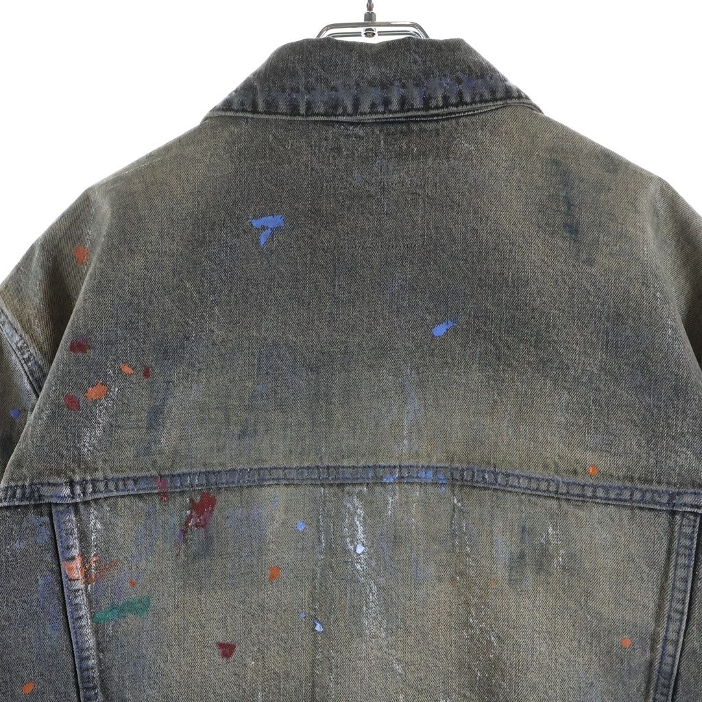 we11done (ウェルダン) BLACK GLOSS COATED PAINTED JACKET