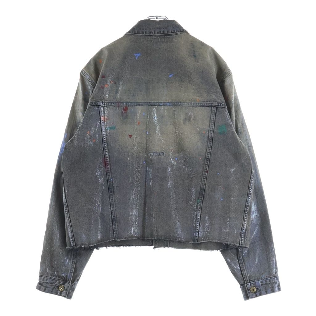 we11done (ウェルダン) BLACK GLOSS COATED PAINTED JACKET