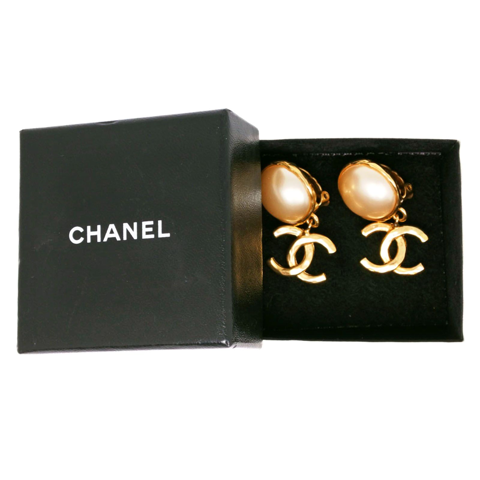 希少 ヴィンテージ 94A シャネル イヤリング ココマーク 金×黒 片耳のみ CHANEL】シャネル ココマーク ヴィンテージ 金メッキ×フェイクパール