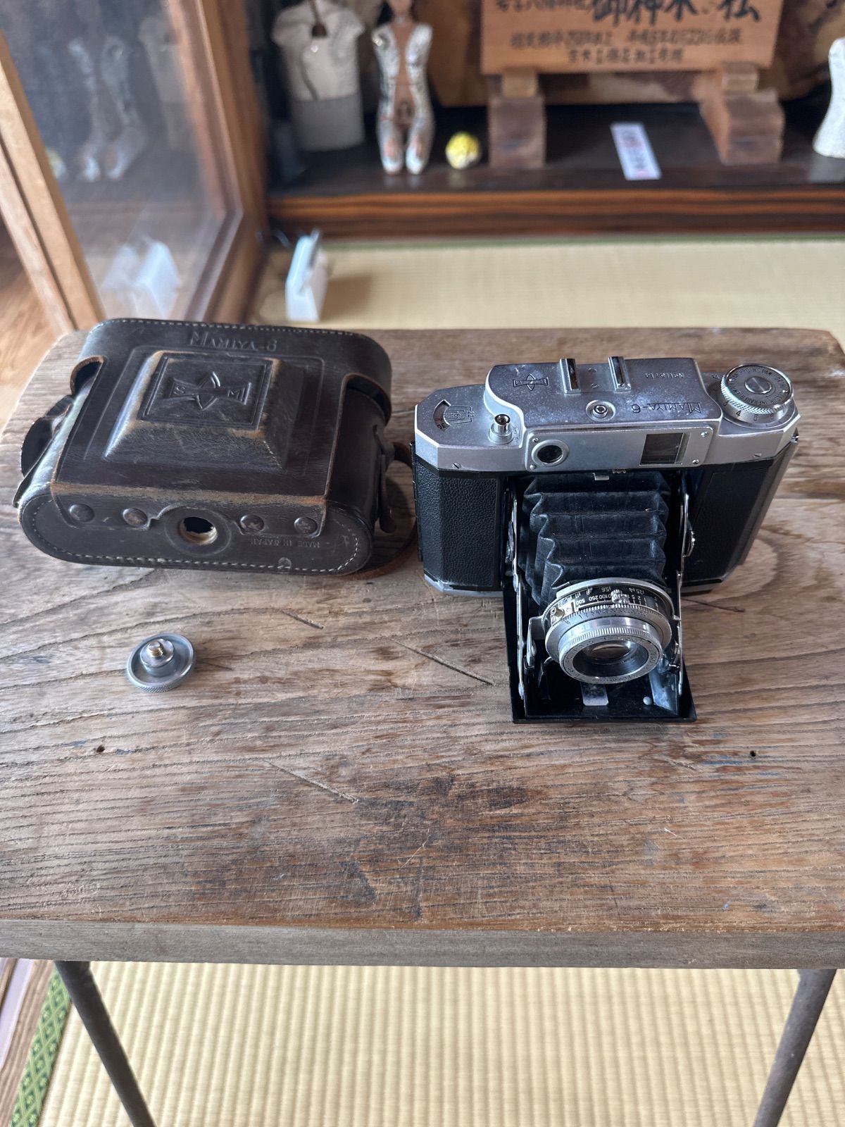 MAMIYA-6北蛇腹カメラ　ブラウンケース付　東Y8-0615① MAMIYA-6 蛇腹カメラ ブラウン 専用ケース付き フィルムカメラ