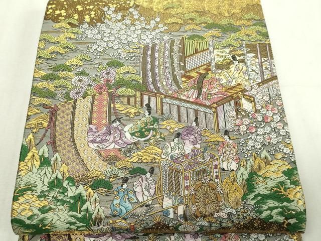平和屋本店▽廣部商事謹製 全通全景柄袋帯 京洛時代祭還幸絵巻 弐捨四