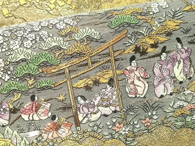 平和屋本店▽廣部商事謹製 全通全景柄袋帯 京洛時代祭還幸絵巻 弐捨四