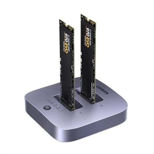 UGREEN M.2 NVMe SSD クローンドッキングステーション 20Gbps 外付けケース デュアルベイ オフラインクロー 16TB対応 アルミ★m 1d2d3412