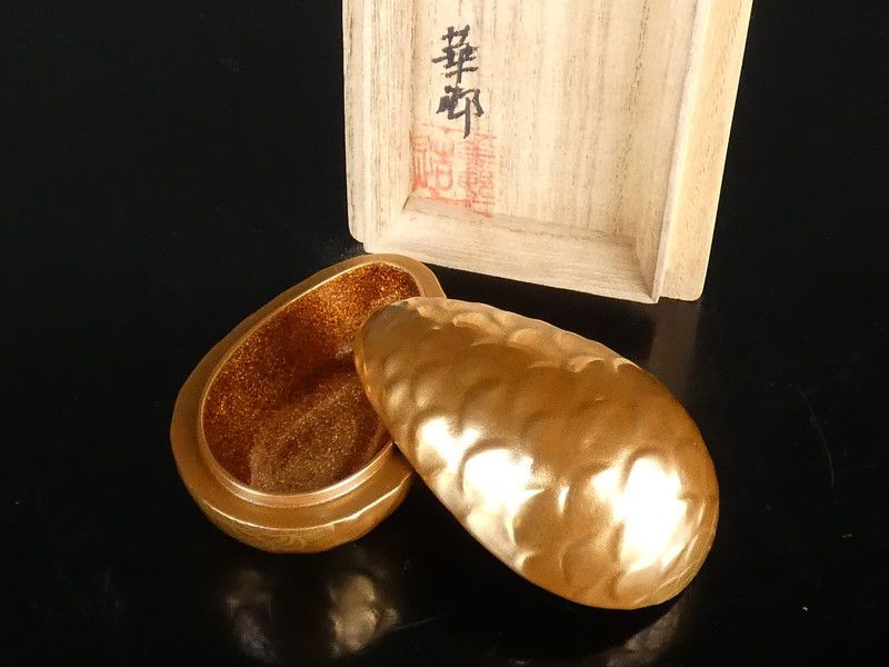 村木華邨「松かさ形 乾漆 香合」共箱 保証品 木製 輪島塗 茶道具 /R105(tg8) 26,975円
